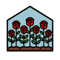 Rose greenhouse icon