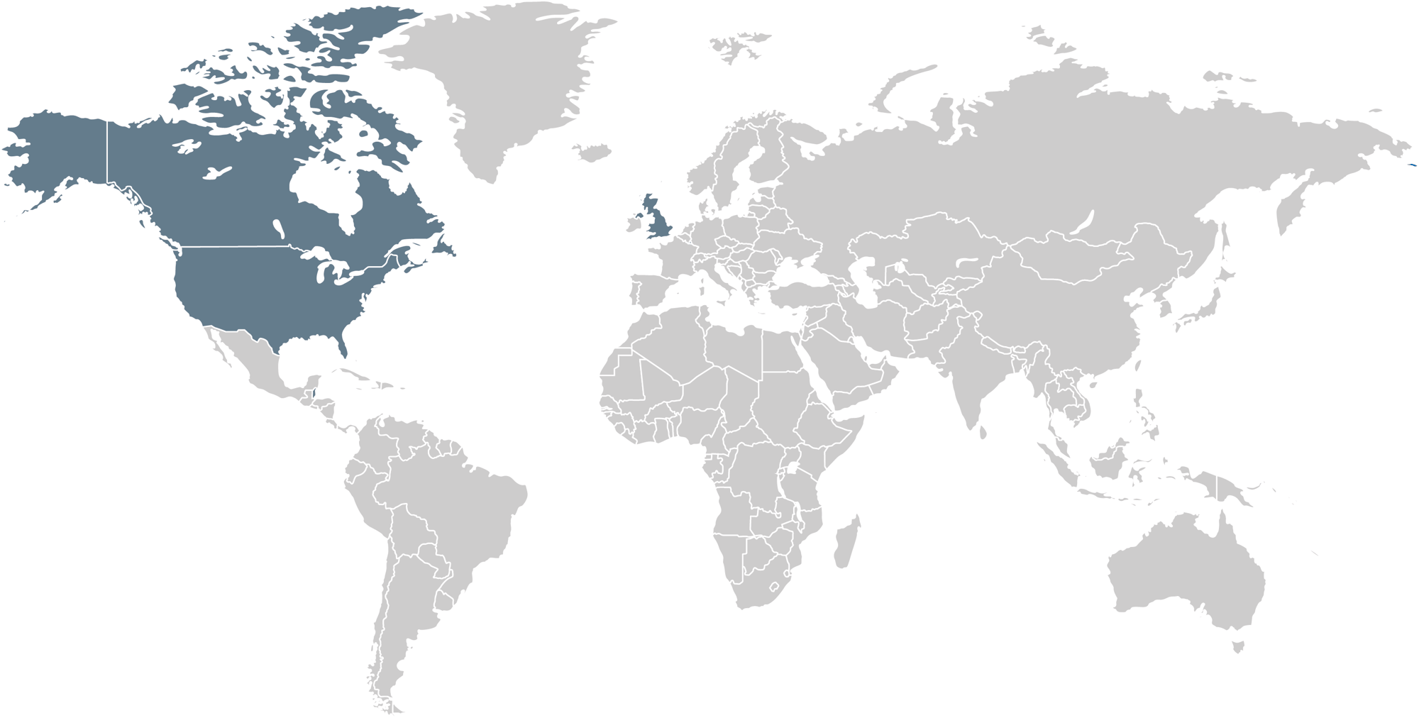 World map US - Can - UK World map US - Can - UK